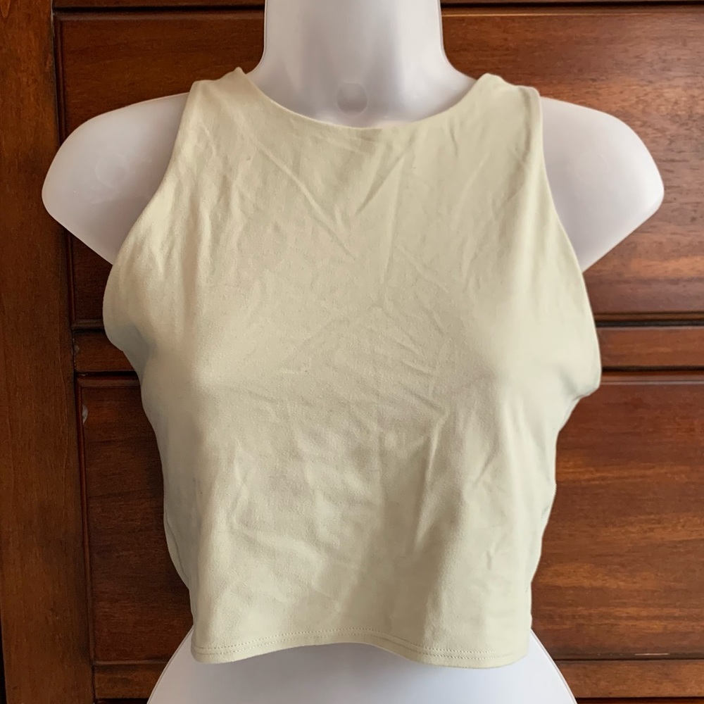 Athleta Pale Green Cropped Tank Bra
